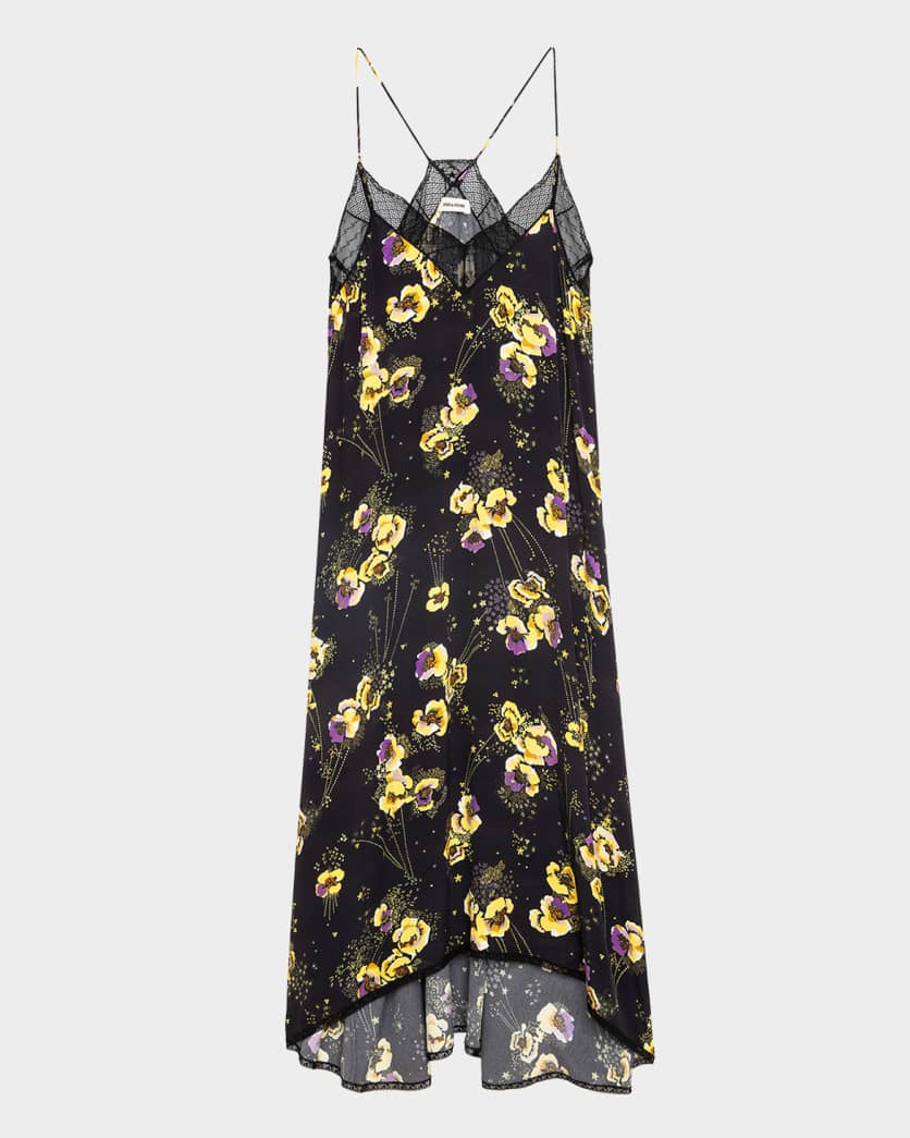 Risty Dress Black Yoko Floral Print Dresses - Midi Zadig & Voltaire 