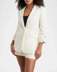 Kylie Linen Suiting Blazer Ivory Jackets - Blazers Cinq A Sept 