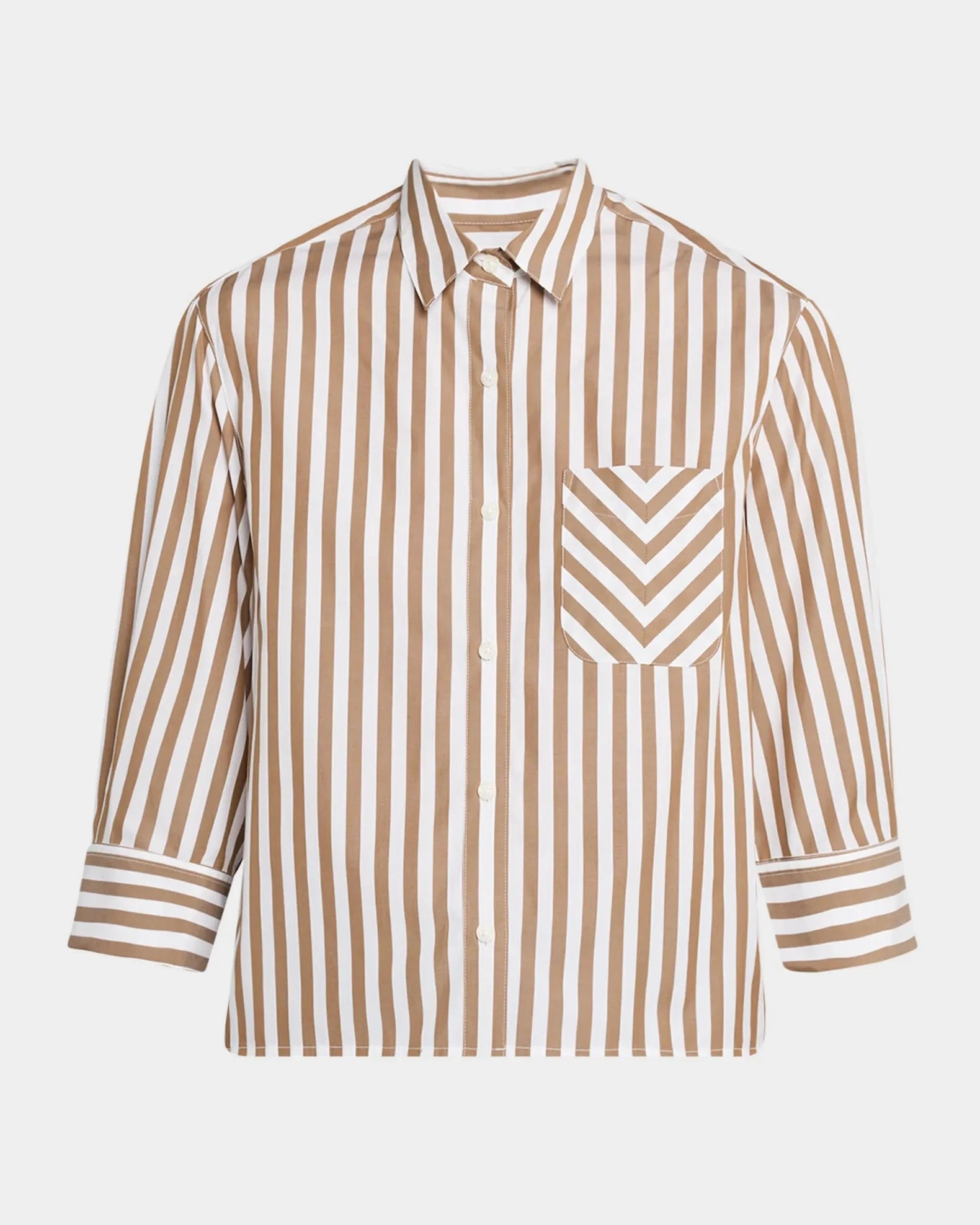 Lucia Stripe Poplin Brown Tops - Button Down rag & bone 