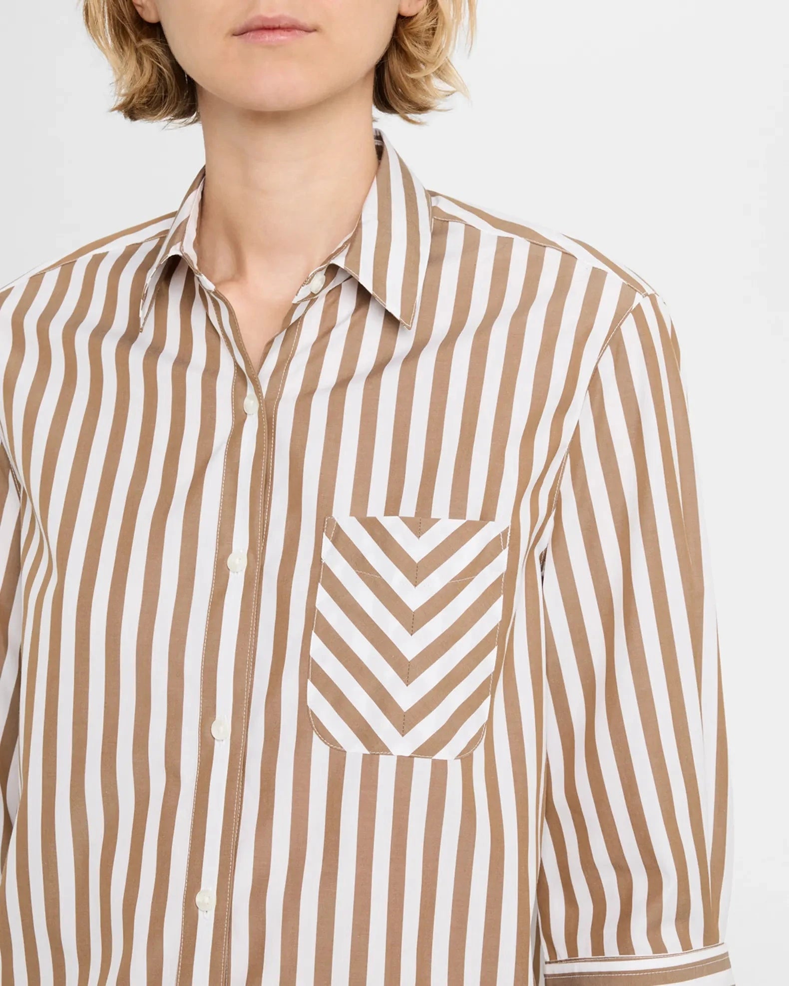 Lucia Stripe Poplin Brown Tops - Button Down rag & bone 