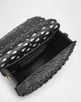 McCall Laser Cut Leather Saddle Black Crossbody Simkhai 