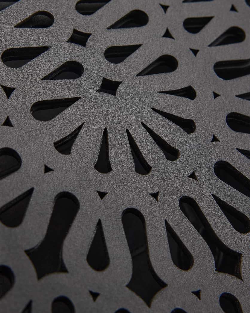 McCall Laser Cut Leather Saddle Black Crossbody Simkhai 