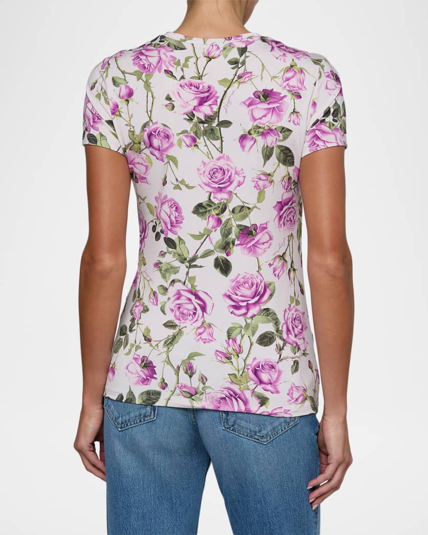 Ressi Fitted Crew Tee Grandfloral Rose Light Purple