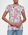 Ressi Fitted Crew Tee Grandfloral Rose Light Purple