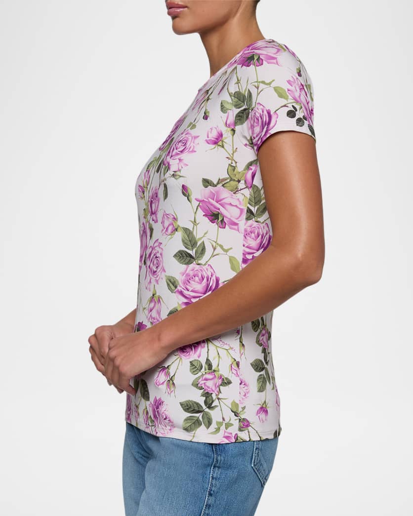 Ressi Fitted Crew Tee Grandfloral Rose Light Purple