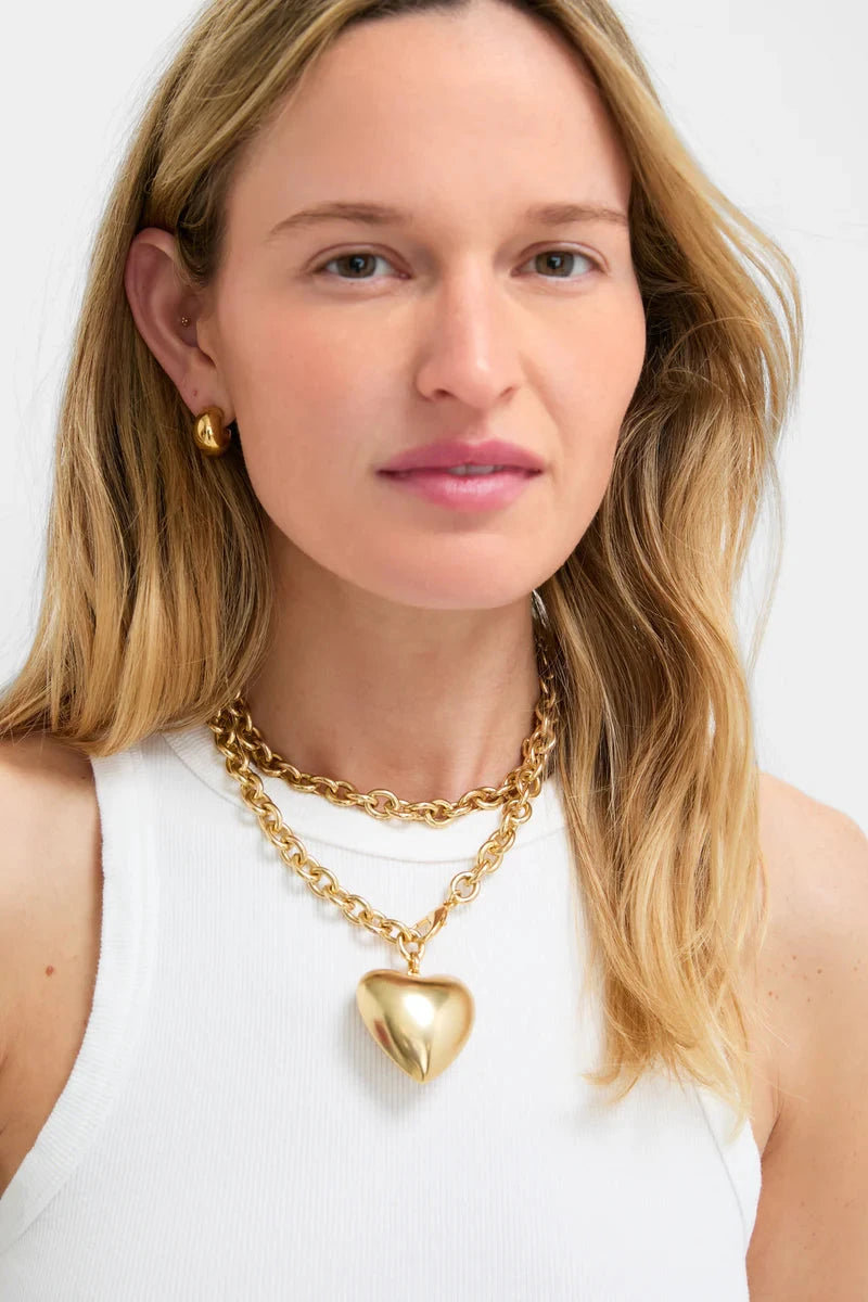 The Puffy Heart Necklace Gold Necklaces Roxanne Assoulin 