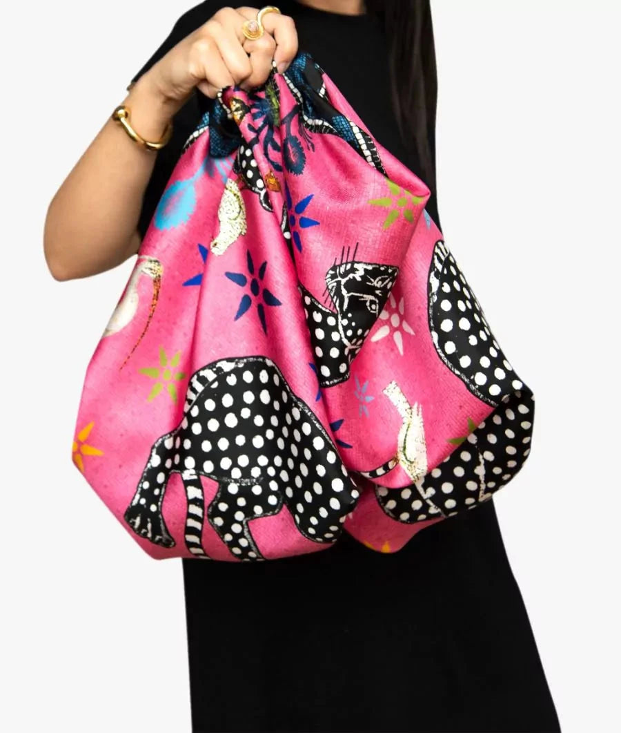 Ocelot Silk Scarf Fuchsia Scarves Ortigia 