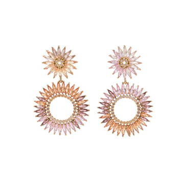 Crystal Madeline Earrings Pink Multi