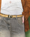Leather Baby Belt Off White