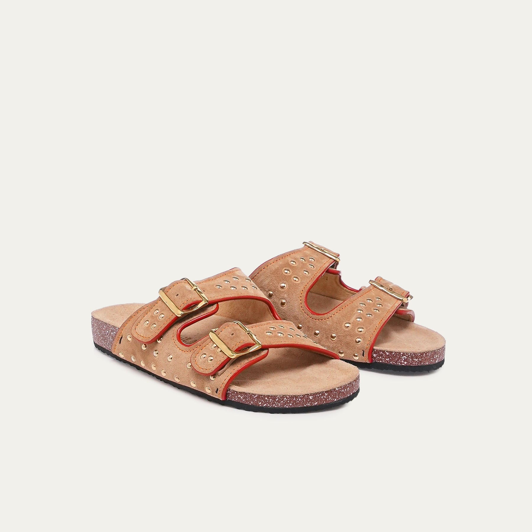 Odette Sandal Suede Off White Sandals - Flat Sandals Claris Virot 