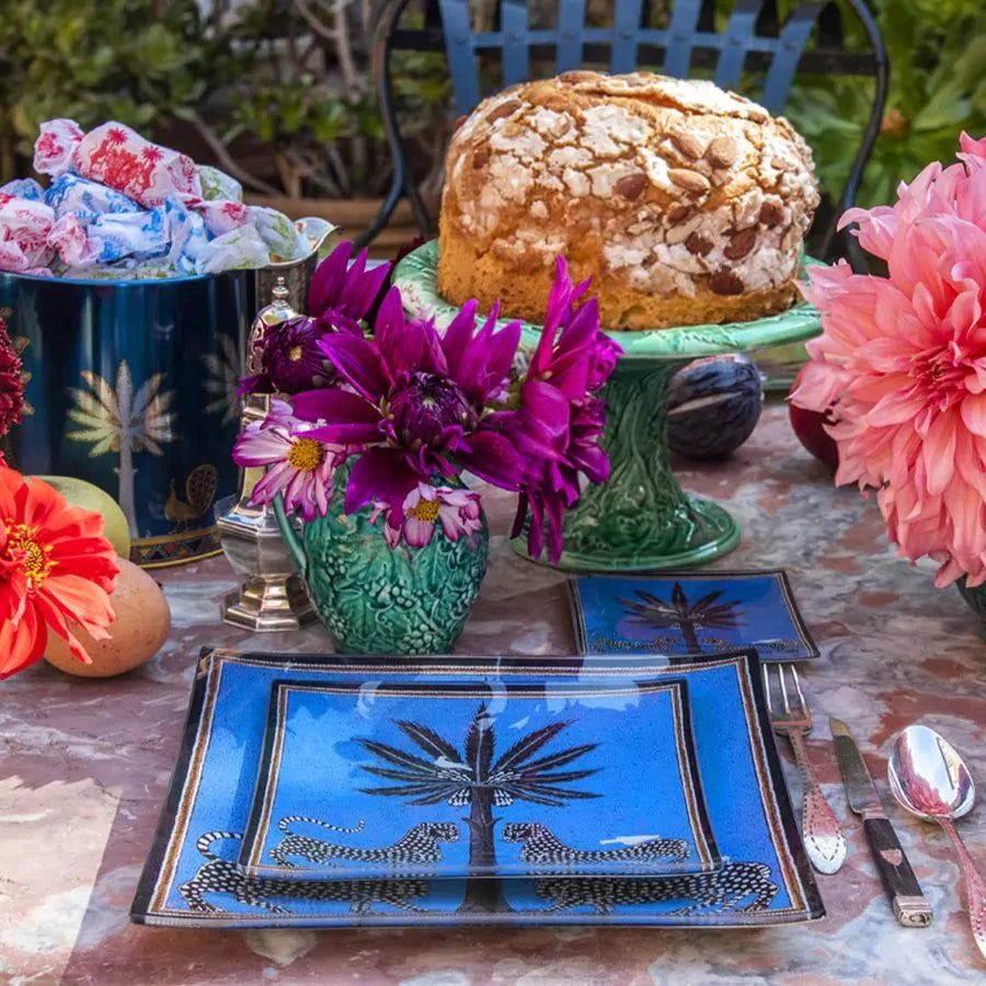 Small Glass Mosaico Plate Blue Home Decor - Bowls, Trays & Vases Ortigia 