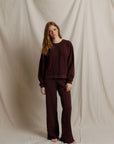 Marley Reverse Fleece Pant Cherry Lacquer Pants - Sweatpants perfectwhitetee 