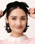 Shirley Wide Ribbon Headband Jet Accessories - Beauty & Hair Lele Sadoughi 