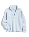 cutout front view of the frank & eileen Patrick Popover Henley Triple Fleece Ice 