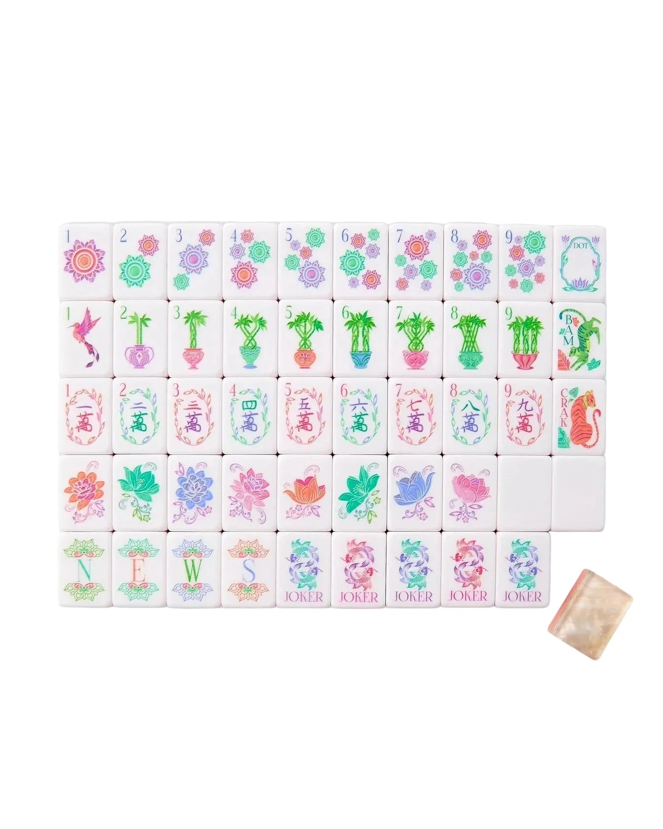 Pearlescent Mahjong Tiles Home Decor - Games Oh My Mahjong 
