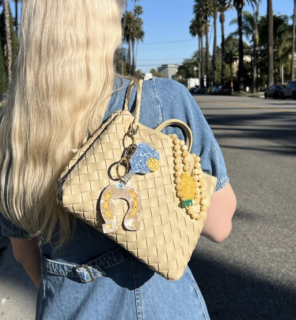 Hand-Painted Pickleball Bag Charm & Keychain Bag Charms Solar Eclipse 