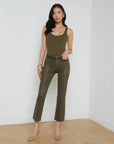 Kendra High Rise Crop Flare Pinewood Coated Denim - Cropped & Ankle L'Agence 