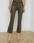 Kendra High Rise Crop Flare Pinewood Coated Denim - Cropped & Ankle L'Agence 