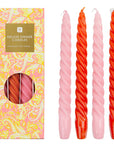 Orange & Pink Spiral Dinner Candles Candles & Diffusers - Candles Talking Tables 