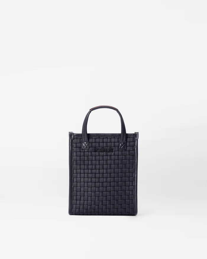 Micro Woven Box Tote Black Handbags - Crossbody MZ Wallace 