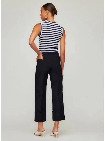 Regina Cuff Cropped Pants Midnight Blue Pants - Trousers Fifteen Twenty 