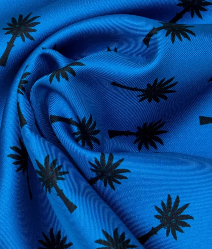 Palm Pocket Square Blue Scarves Ortigia 