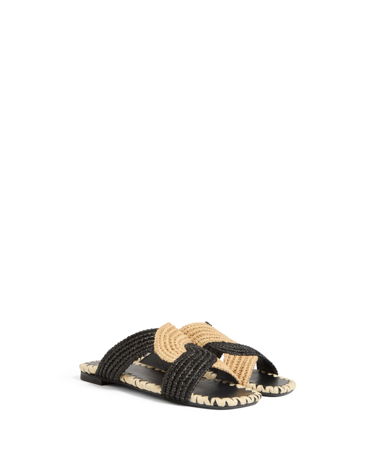 Prado Raffia Natural/ Negro Shoes - Sandals - Flat Sandals Castaner 