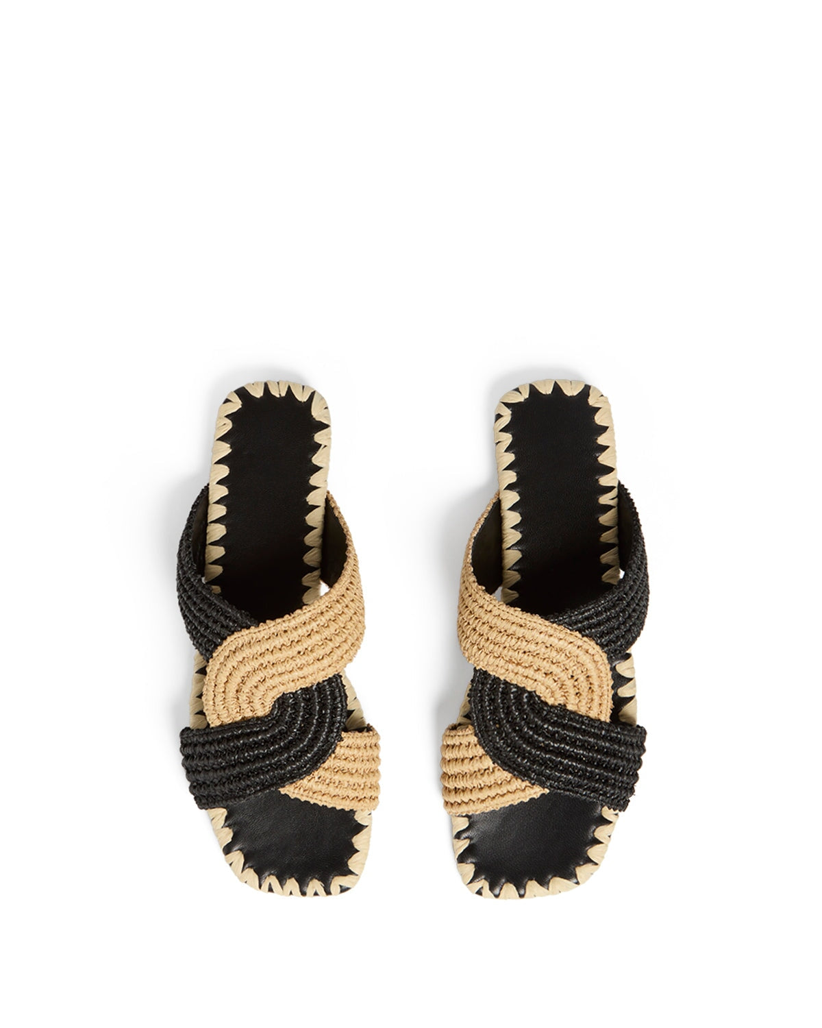 Prado Raffia Natural/ Negro Shoes - Sandals - Flat Sandals Castaner 