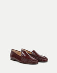Prilla Leather Loafer Burgundy Flats - Loafer Veronica Beard - Shoes 