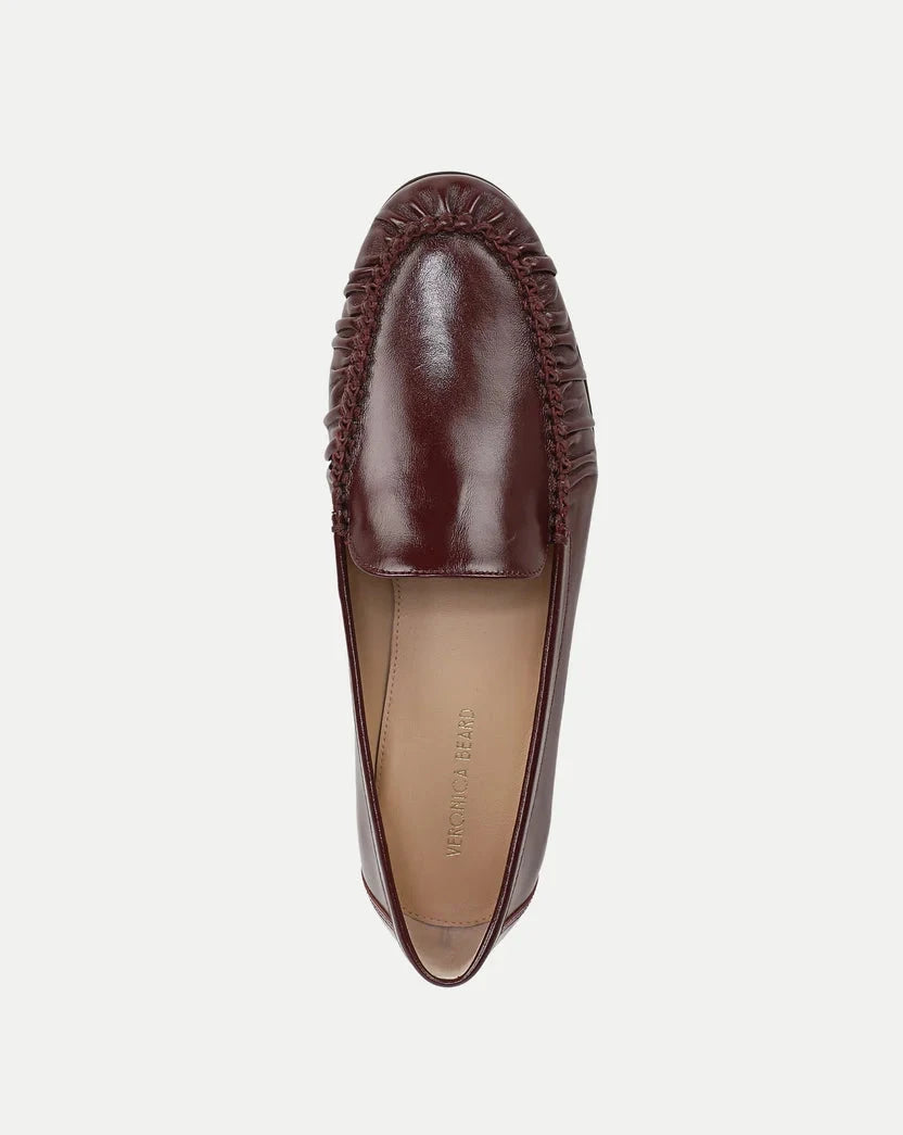 Prilla Leather Loafer Burgundy Flats - Loafer Veronica Beard - Shoes 