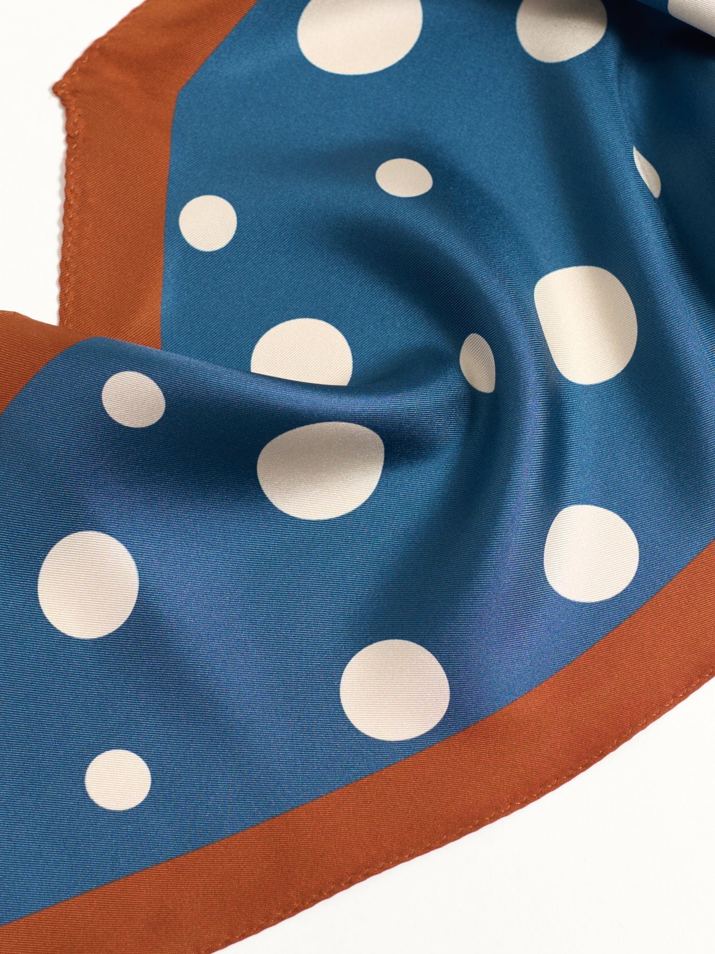 Retro Polka Dot Silk Diamond Neckerchief Salted Caramel Scarves Lost Pattern NYC 