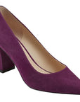Zala Pump Suede Dark Purple Shoes - Pumps - High Marc Fisher 