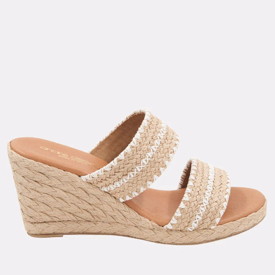 Nolita Raffia Natural White Shoes - Wedges - Espadrille Andre Assous 