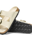 Arizona Big Buckle Natural Leather Patent High Shine Ecru Shoes - Sandals - Flat Sandals Birkenstock 