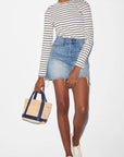 Raffia Tote Mini Raffia/ Navy Handbags - Crossbody MZ Wallace 