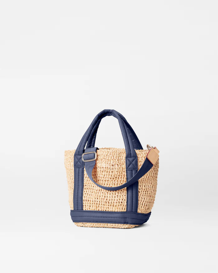 Raffia Tote Mini Raffia/ Navy Handbags - Crossbody MZ Wallace 