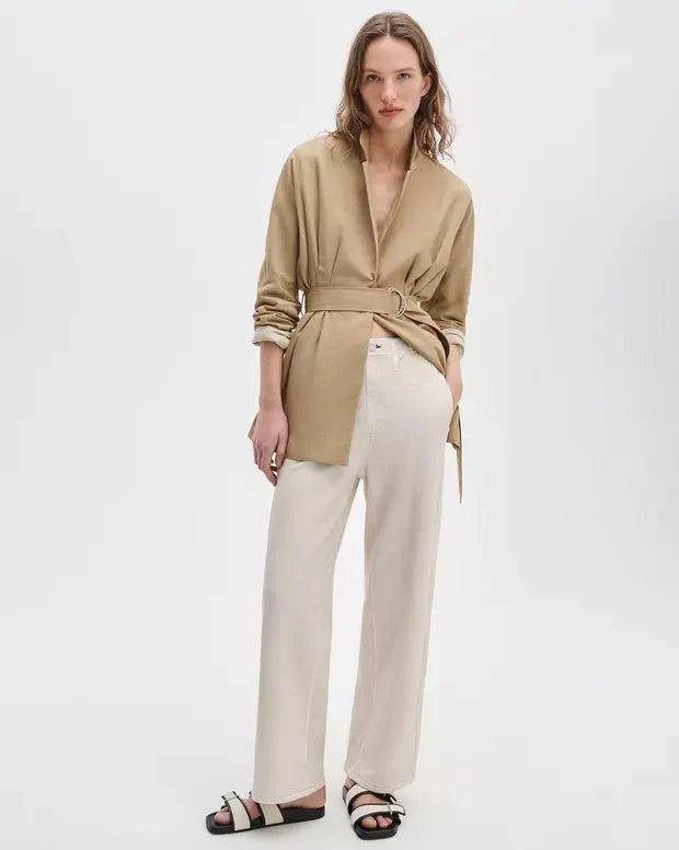 Miramar Ankle Wide Pull On Ecru Denim - Cropped &amp; Ankle rag &amp; bone 
