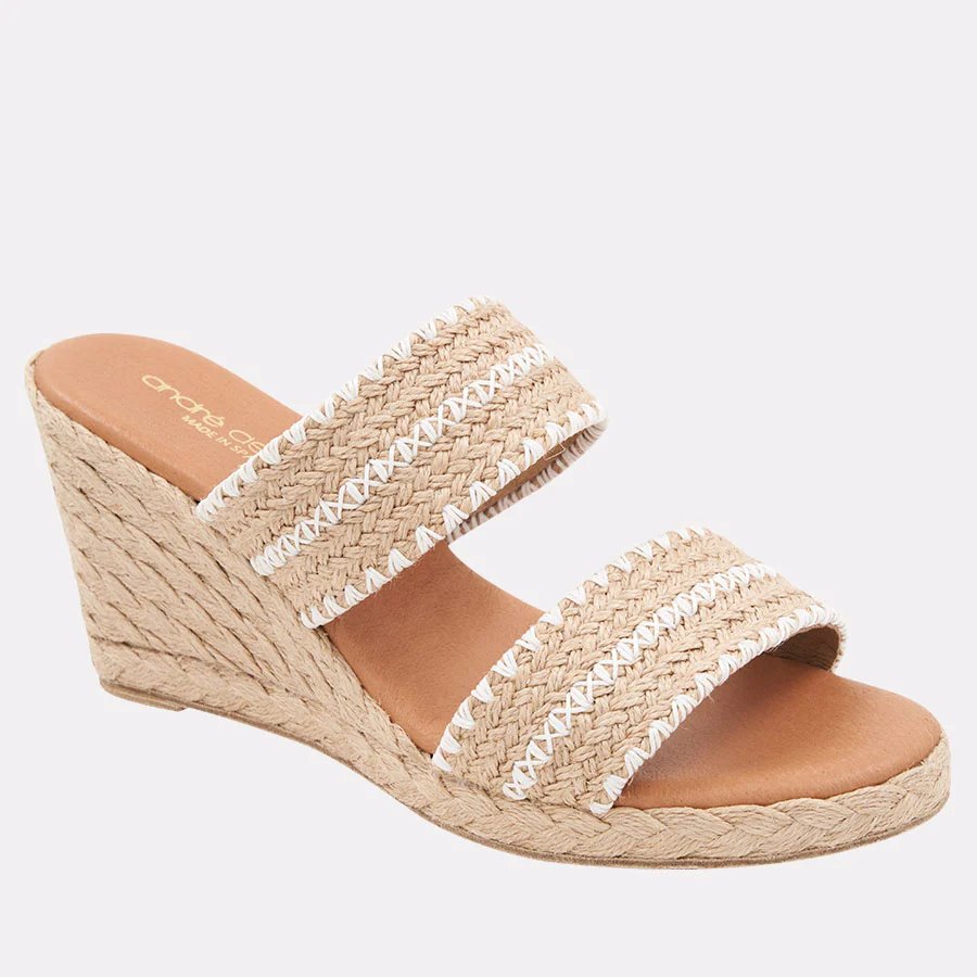 Nolita Raffia Natural White Shoes - Wedges - Espadrille Andre Assous 