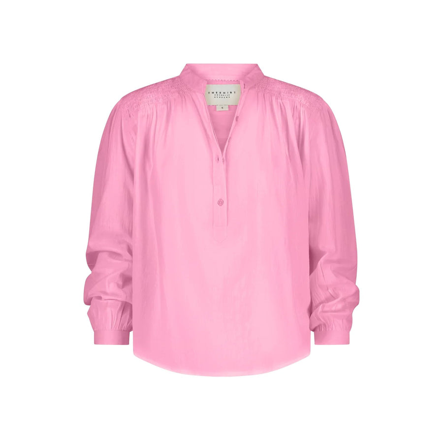 The Tieghan Shirt Shocking Pink Top - Button Down Theshirt 