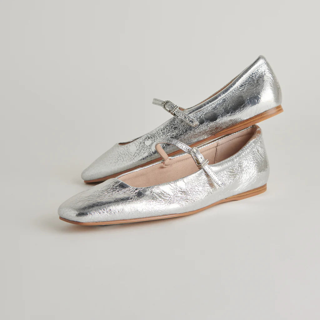 Reyes Ballet Flats Silver Shoes - Flats - Ballet Dolce Vita 