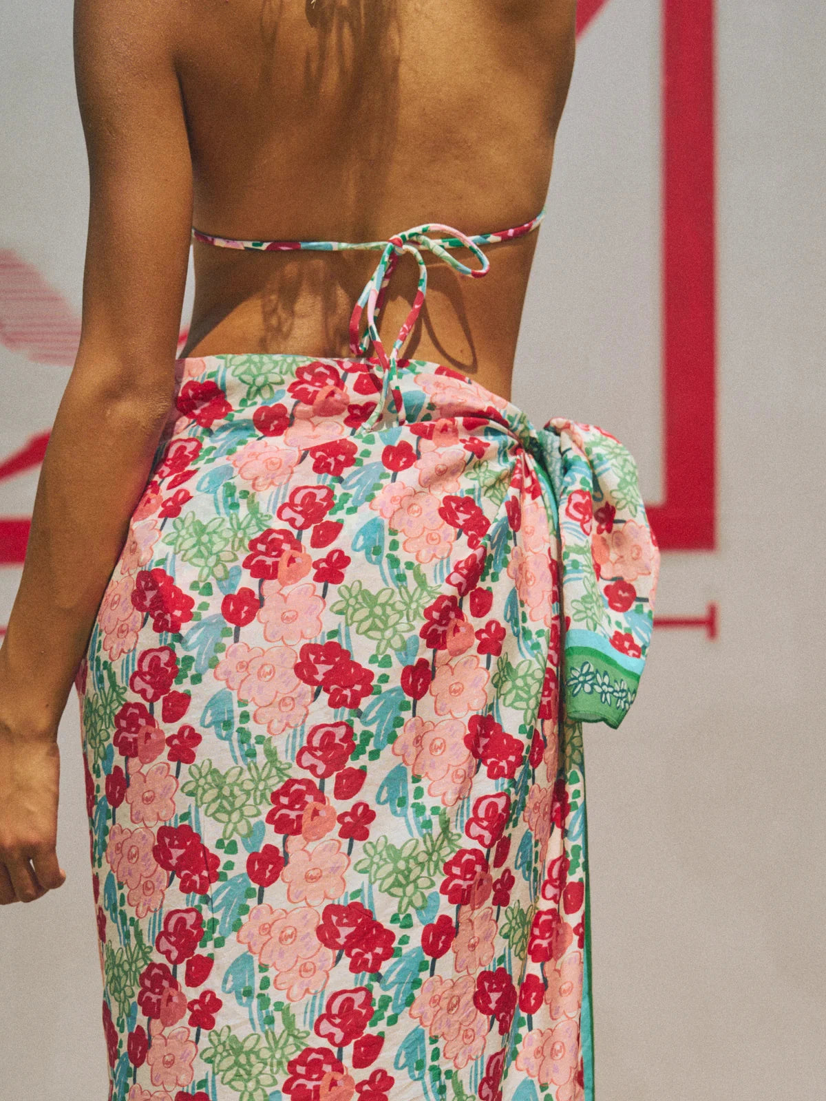 Le Jardin Beach Sarong Wrap Pastel Blush Skirts - Midi Lost Pattern NYC 