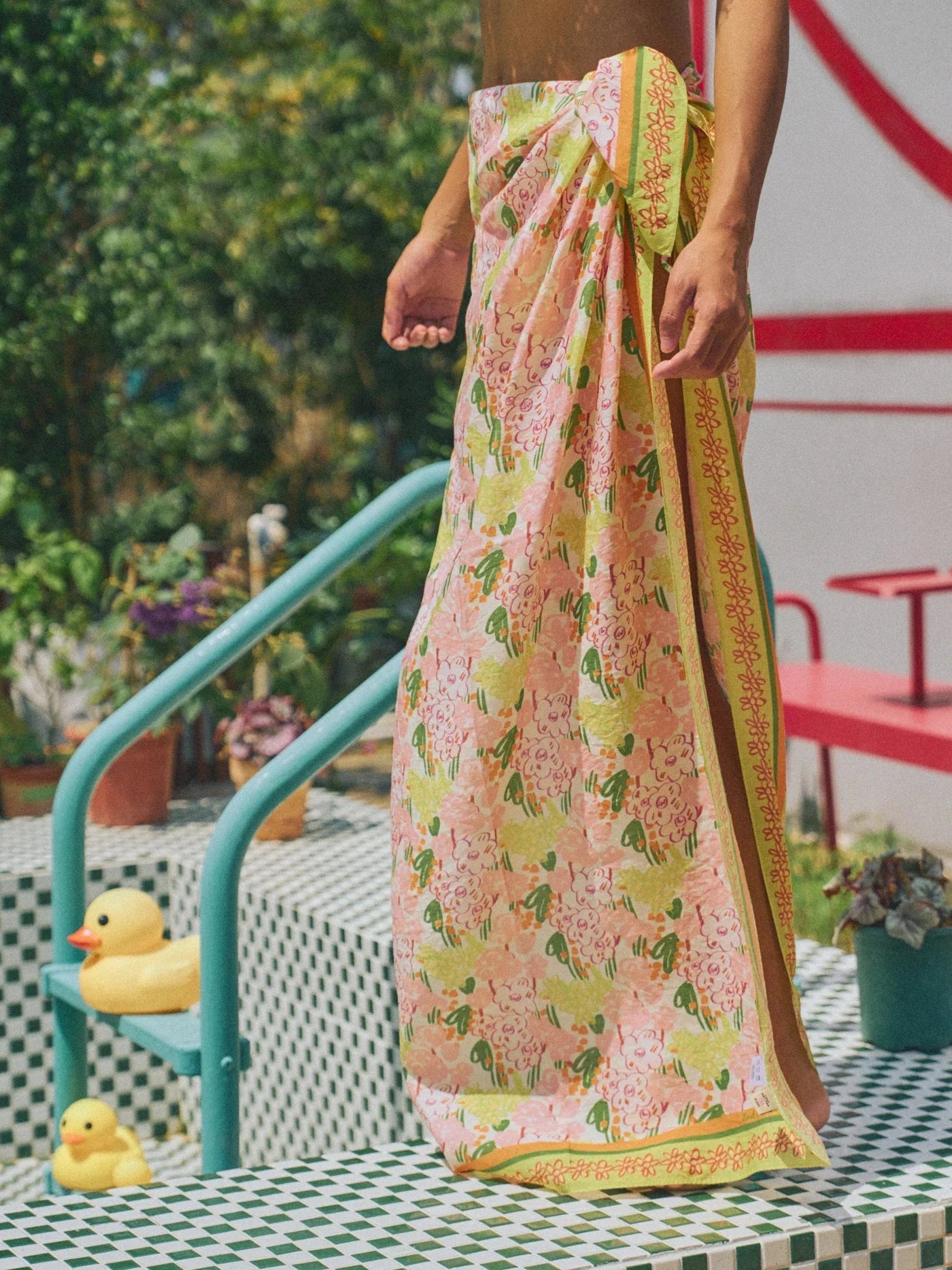 Le Jardin Beach Sarong Wrap Pastel Blush Skirts - Midi Lost Pattern NYC 