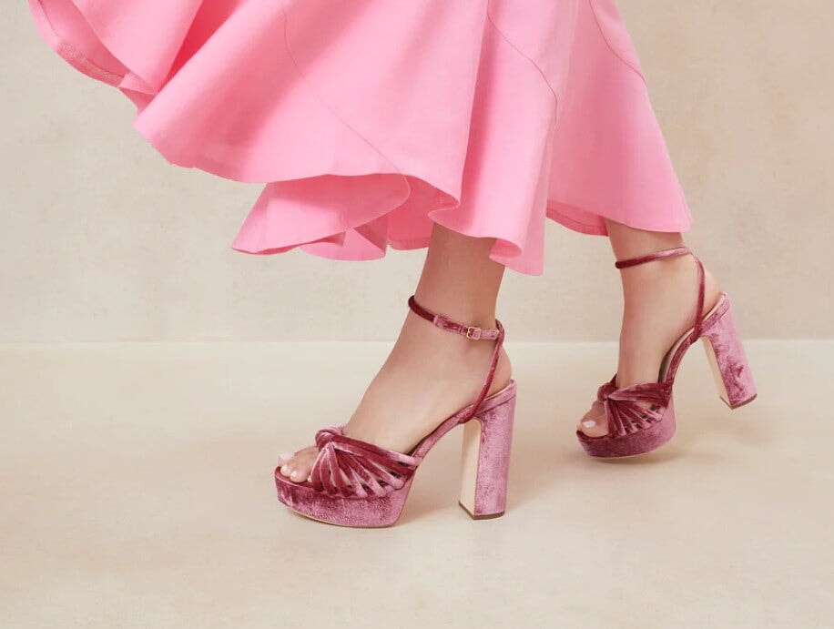 Rivka Knot Platform Sandal Tea Rose Shoes - Sandals - Heeled Sandals Loeffler Randall Shoes 