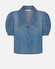 Denim Sailor Blouse Starlet Tops - Button Down Frame 