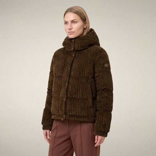 Nadege Puffer Jacket Soil Brown Outerwear - Longsleeve Save The Duck 