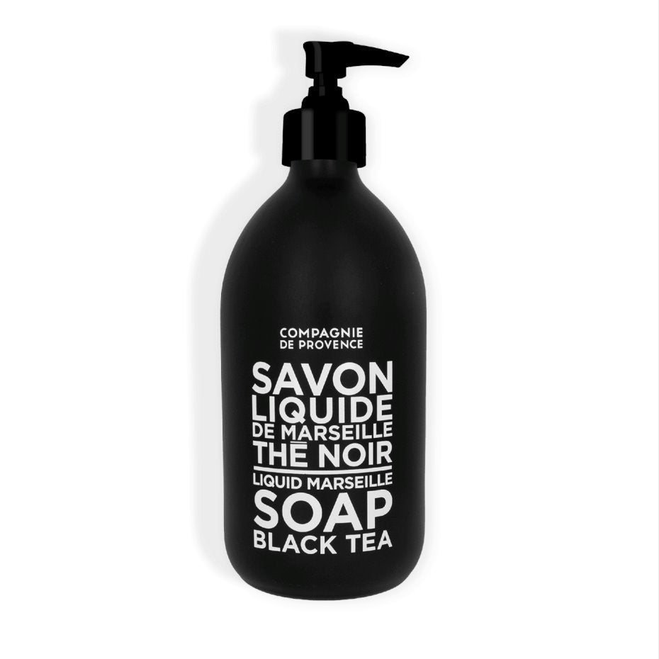 Liquid Marseille Soap Black Tea 16 fl oz Glass Home Decor - Soap Companie de Provence 