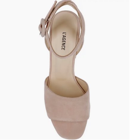 Andree Sandal Suede Pecan Shoes - Sandals - Heeled Sandals L'Agence Shoes 