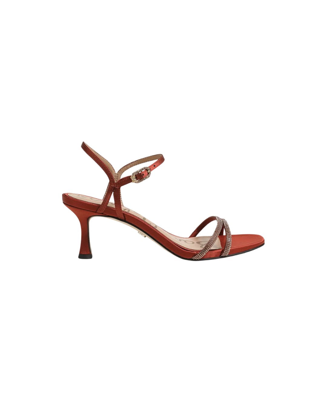 Presley Glam Kitten Heel Ginger Copper Satin Sandals - Heeled Sandals Sam Edelman 