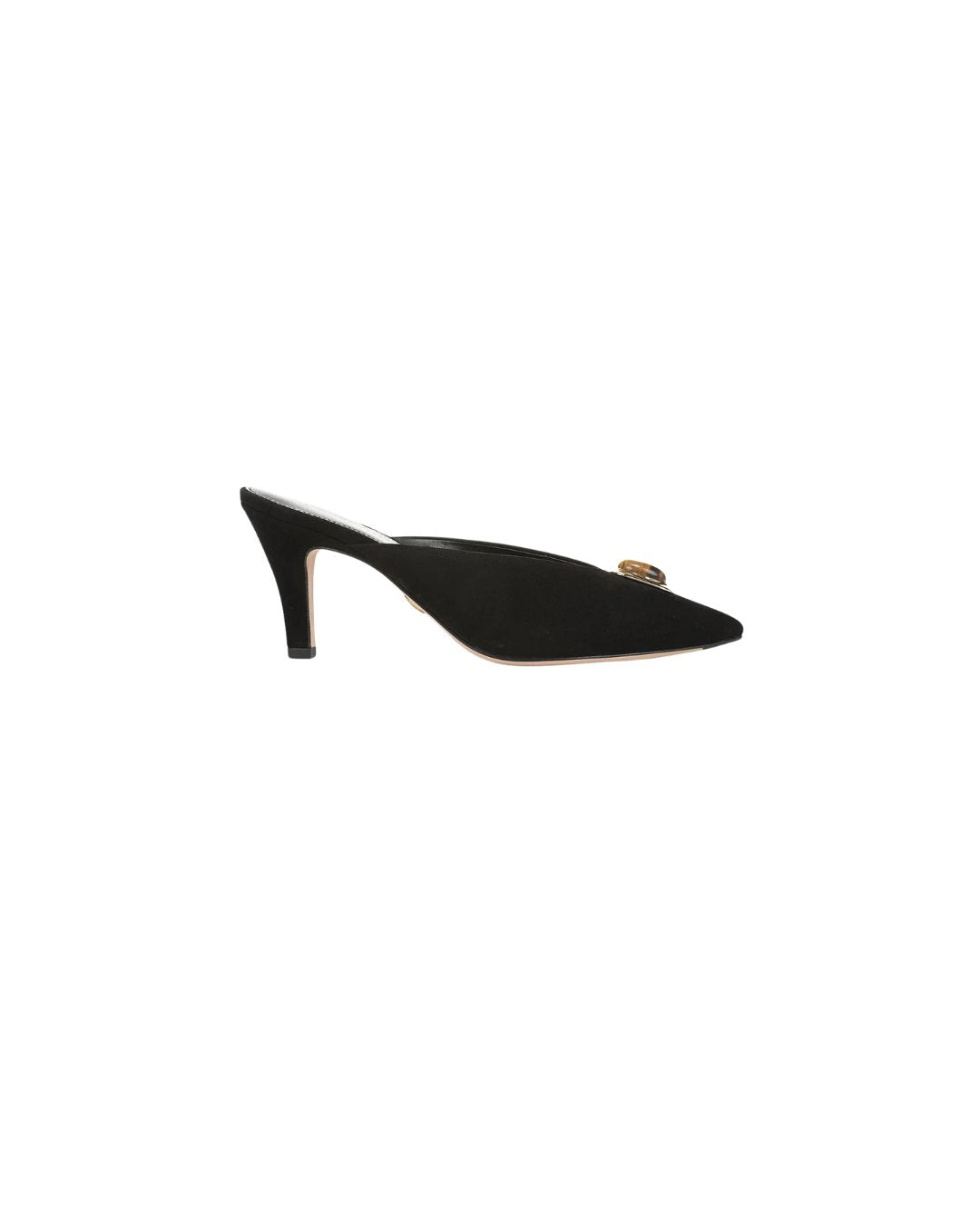 Rochelle Cabochon Suede Mule Black Pumps - High Veronica Beard - Shoes 