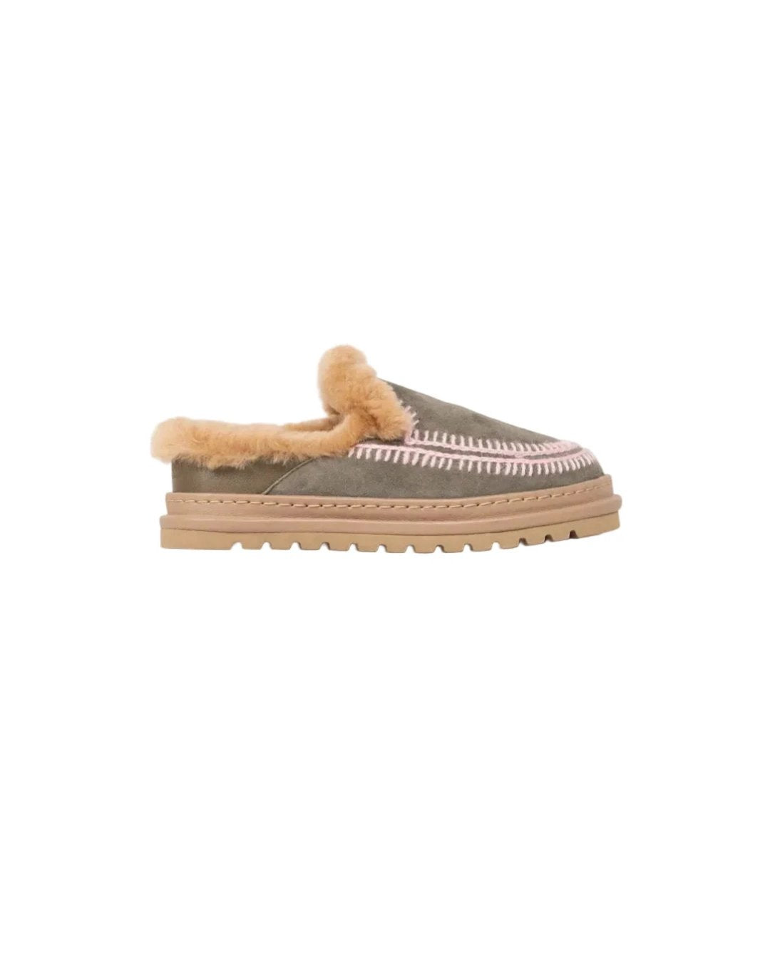 Jun 4.2 Slippers Moss Suede Baby Pink Flats - Mule laidbacklondon 